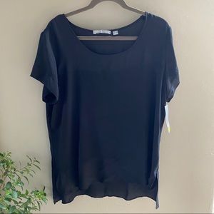 VALERIE STEVENS Black Top XL Sheer Bottom NWT